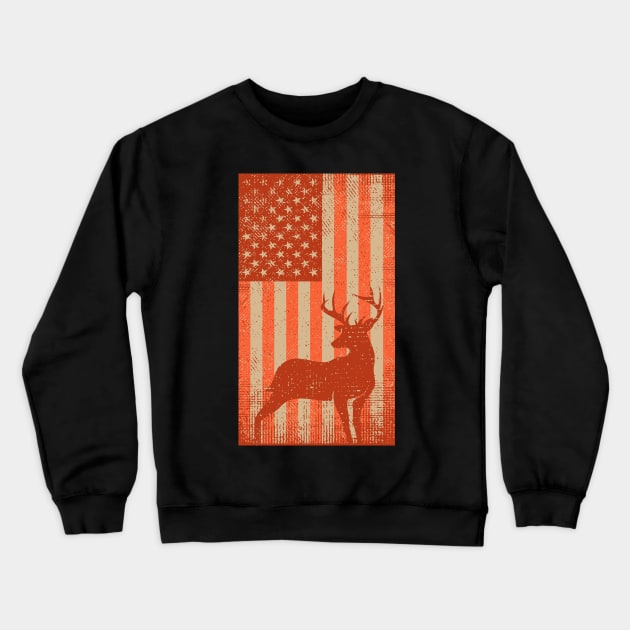 Deer Hunting Safety Orange Flag Crewneck Sweatshirt by Etopix